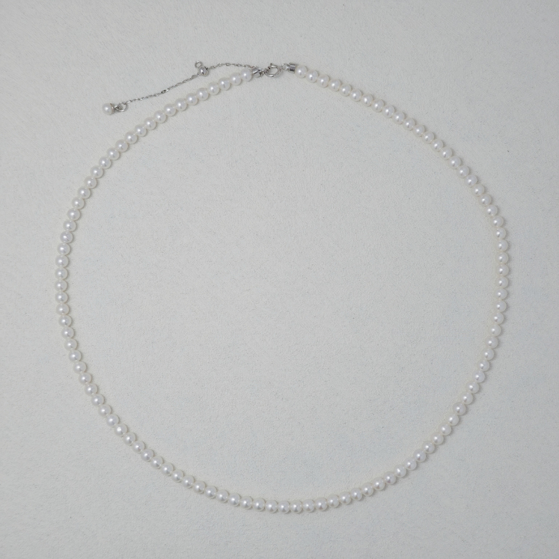 3-4mm Freshwater Cultured White Pearl Strand Necklace