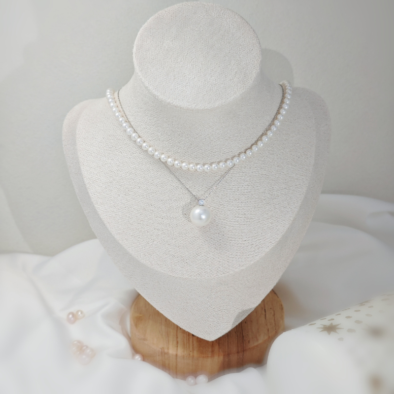 3-4mm Freshwater Cultured White Pearl Strand Necklace